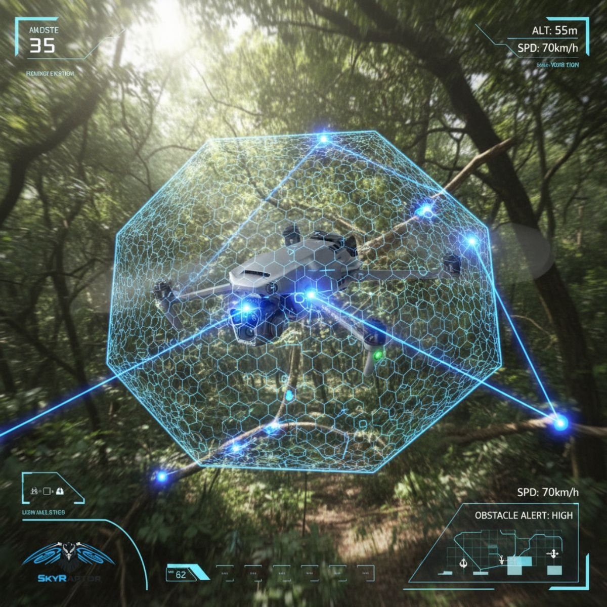 Drone with anti-collision sensors