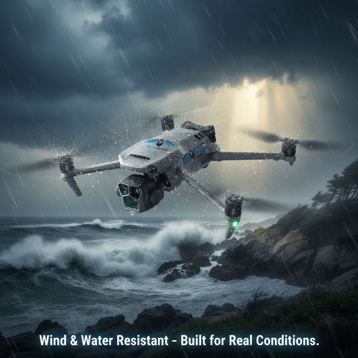 Drone in changing weather conditions